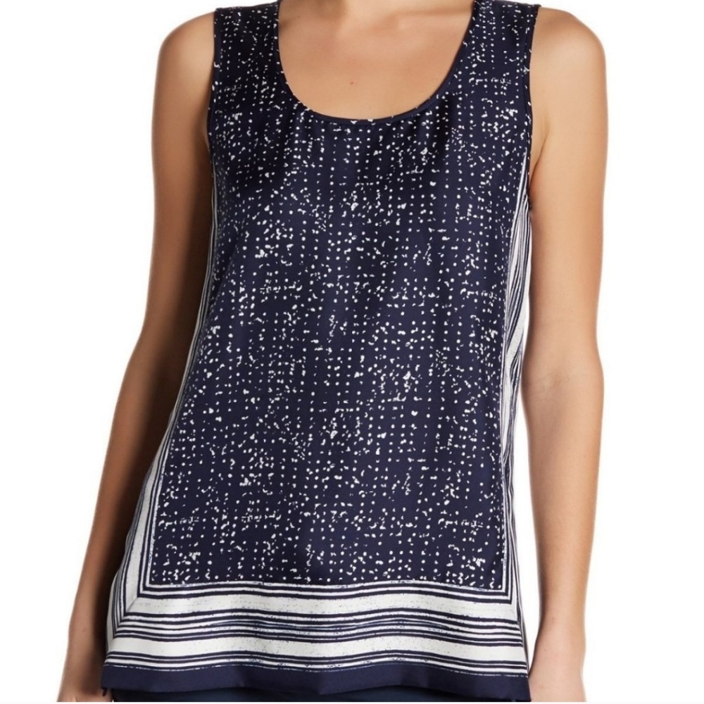 Vince Silk Scarf Print Tank Top